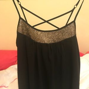 Black sparkly tank top